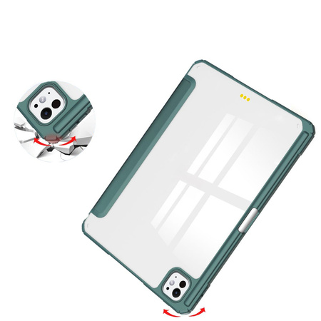 Etui Bizon Case Tab Clear Matt do iPad Pro 13" 7 gen. 2024, ciemnozielone