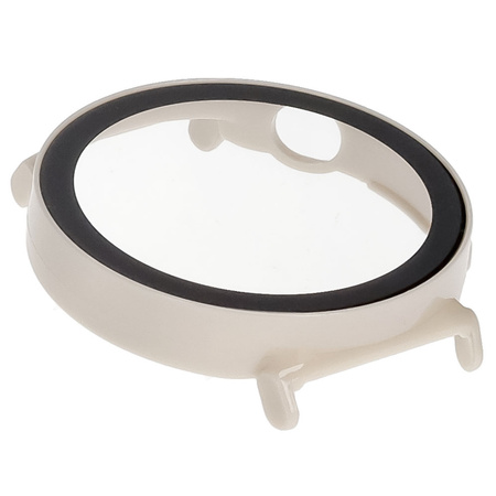 Etui ze szkłem do zegarka Bizon Case Watch Adamo do Huawei Watch GT 5 41 mm, beżowe