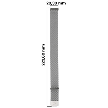 Pasek ze stali nierdzewnej do smartwatcha, Bizon Strap Watch Chain, Quick Release 22 mm, srebrny