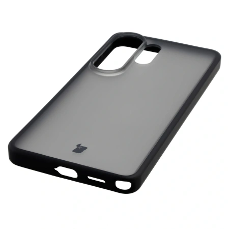 Etui Bizon Case Angelo do Galaxy S26 Ultra, przydymione z czarną ramką