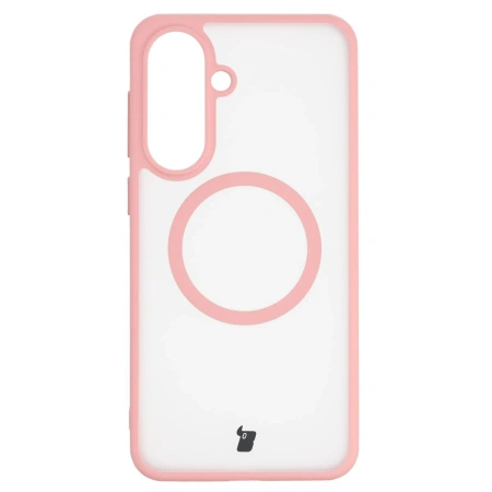 Etui z pierścieniem magnetycznym Bizon Case MatteO do Galaxy A37 5G / A36 5G, przydymione-jasnoróżowe