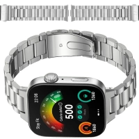 Pasek ze stali nierdzewnej Bizon Strap Watch Aura do Huawei Watch Fit 4 Pro/Fit 4/Fit 3, srebrny