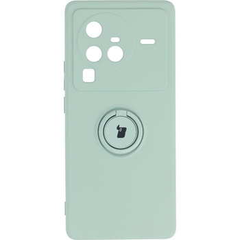 Etui Bizon Case Silicone Ring Sq do VIVO X80 Pro, turkusowe