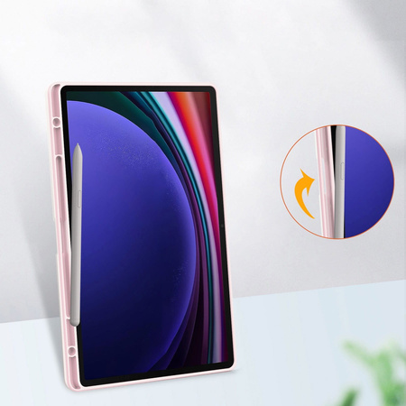 Etui Bizon Case Tab Clear Matt do Samsung Galaxy Tab S10 Plus / S9 Plus, jasnoróżowe