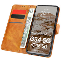 Etui z klapką Bizon Case Pocket do Motorola Moto G34 5G, brązowe