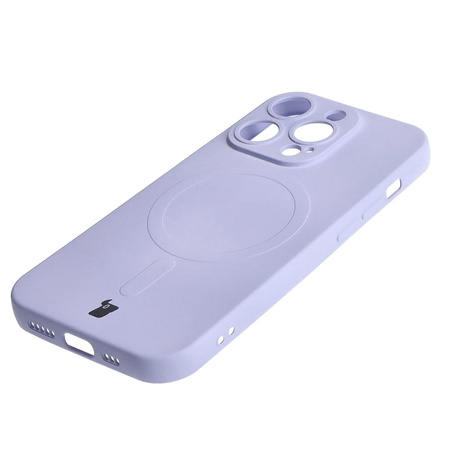 Etui silikonowe z pierścieniem magnetycznym Bizon Case Silicone Magnetic do iPhone 14 Pro, jasnofioletowe