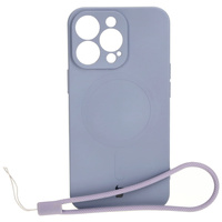 Etui silikonowe z pierścieniem magnetycznym Bizon Case Silicone Magnetic do iPhone 13 Pro, szare