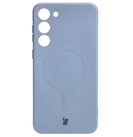 Etui silikonowe z pierścieniem magnetycznym Bizon Case Silicone Magnetic do Galaxy S23 Plus, szare