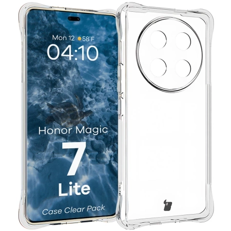 Elastyczne etui + 2x folia na ekran Bizon Case Clear Pack do Honor Magic7 Lite