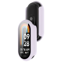 Etui ze szkłem do zegarka Bizon Case+Glass Watch do Xiaomi Smart Band 10, jasnofioletowe