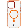 Etui z pierścieniem magnetycznym Bizon Case Marco do iPhone 14 Pro Max, przezroczyste z pomarańczową ramką