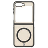 Etui z pierścieniem magnetycznym Bizon Case Eclipse do Galaxy Z Flip7 FE / Z Flip6, przydymione z czarną ramką