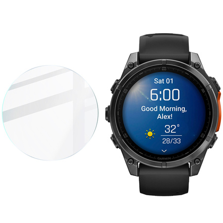Szkło hartowane na ekran Bizon Glass Watch Clear do Garmin Fenix 8 AMOLED 47 mm