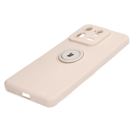 Etui Bizon Case Silicone Ring Sq do Xiaomi 13 Pro, beżowe