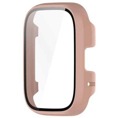 Etui Bizon Case+Glass Watch do Xiaomi Redmi Watch 3 Active, różowe