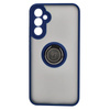 Etui z uchwytem na palec Bizon Case Hybrid Ring do Galaxy A34 5G, przydymione z granatową ramką