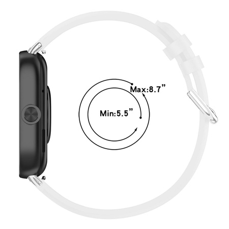 Pasek Bizon Strap Watch Casual do Redmi Watch 4 / Xiaomi Smart Band 9 Pro / 8 Pro, biały