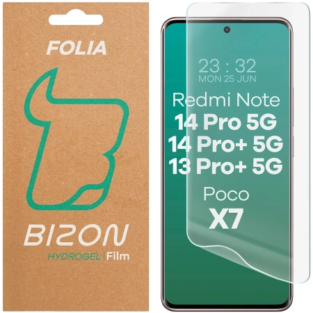 Folia hydrożelowa na ekran Bizon Glass Hydrogel Front do Xiaomi Redmi Note 13 Pro Plus 5G / Redmi Note 14 Pro 5G / Redmi Note 14 Pro Plus 5G / POCO X7, 1 sztuka