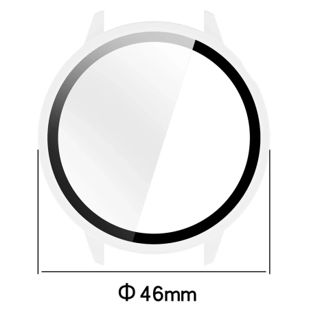 Etui ze szkłem do zegarka Bizon Case Watch Adamo do OnePlus Watch 3 43 mm, przeźroczyste