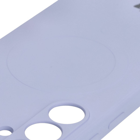Silikonowe etui z pierścieniem magnetycznym Bizon Case Silicone Magnetic Sq do Galaxy S24 FE, jasnofioletowe