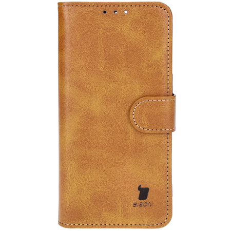 Etui z klapką Bizon Case Pocket do iPhone 16 Pro, brązowe