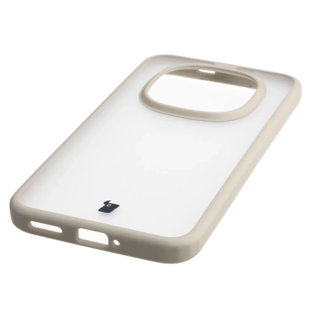 Etui Bizon Case Angelo do Xiaomi Redmi Note 15 Pro Plus 5G / POCO M8 Pro 5G, półprzezroczyste z beżową ramką