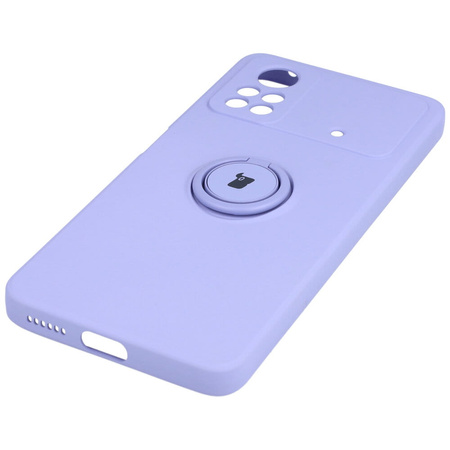 Etui Bizon Case Silicone Ring do Xiaomi Poco X4 Pro 5G, jasnofioletowe