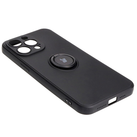 Etui Bizon Case Silicone Ring Sq do iPhone 15 Pro Max, czarne