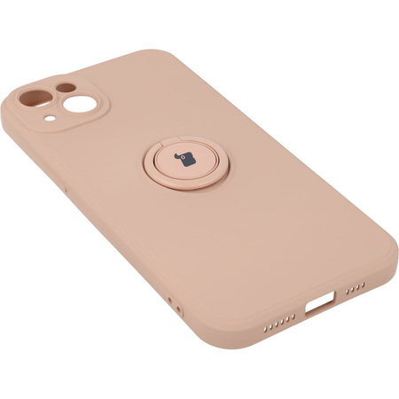 Etui Bizon Case Silicone Ring Sq do iPhone 14 Plus, jasnoróżowe