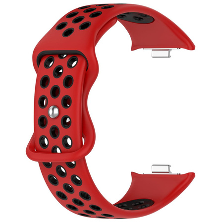 Pasek Bizon Strap Watch Octo do Xiaomi Redmi Watch 5/4 / Smart Band 9/8 Pro, czerwono-czarny