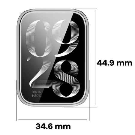 Etui z osłoną ekranu Bizon Case Watch Felipe do Xiaomi Mi Smart Band 9 Pro, srebrne