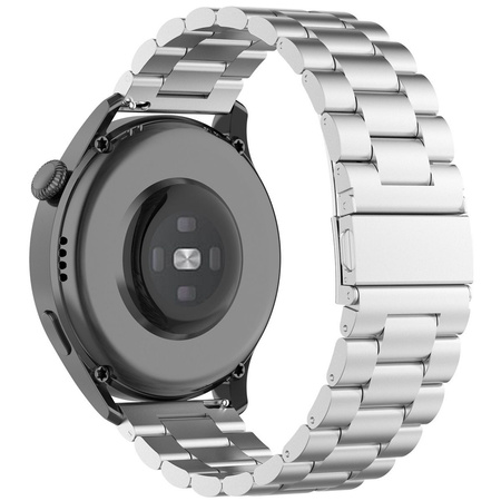 Pasek ze stali nierdzewnej do smartwatcha, Bizon Strap Watch Aura, Quick Release 18 mm, srebrny