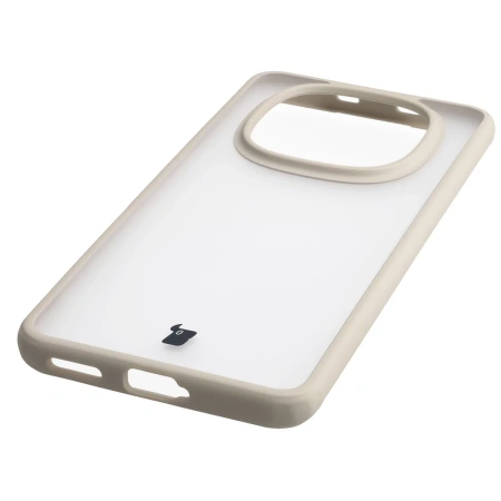 Etui Bizon Case Angelo do Xiaomi Redmi Note 15 / POCO M8 5G, półprzezroczyste z beżową ramką