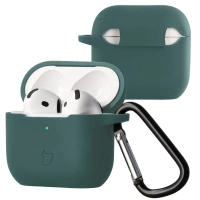 Silikonowe etui z karabińczykiem Bizon Case Headphone Silicone do AirPods 4, jasnozielone