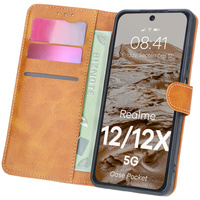 Etui z klapką Bizon Case Pocket do Realme 12 / 12x, brązowe