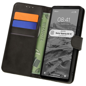 Etui z klapką Bizon Case Pocket do Sony Xperia 10 VI, czarne