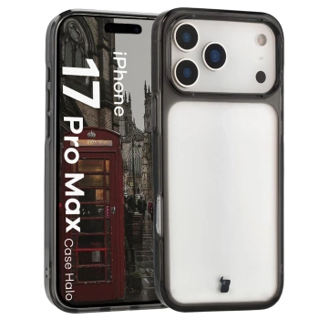 Etui Bizon Case Halo do iPhone 17 Pro Max, przydymione-czarne