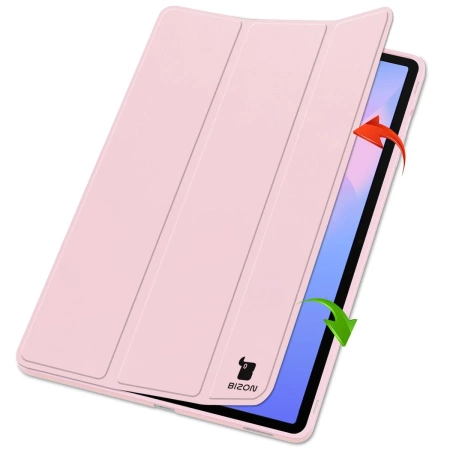 Etui z klapką Bizon Case Tab Lizard do Galaxy Tab S10 FE Plus, różowe
