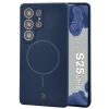 Silikonowe etui z pierścieniem magnetycznym Bizon Soft Case Magnetic do Galaxy S25 Ultra, granatowe