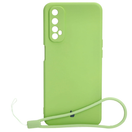 Etui Bizon Case Silicone Sq do Realme 7, jasnozielone