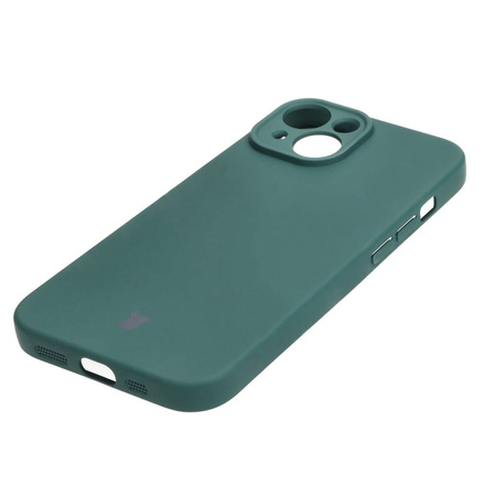 Etui Bizon Case Silicone do iPhone 15, ciemnozielone