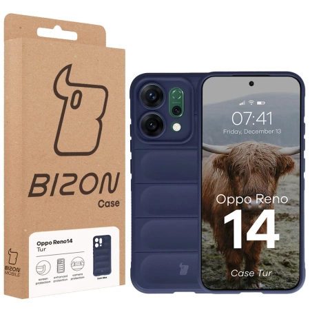 Pancerne etui Bizon Case Tur do Oppo Reno 14, granatowe