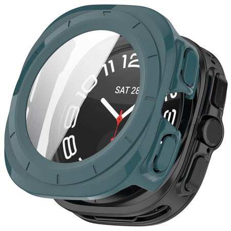 Etui ze szkłem do zegarka Bizon Case Watch Adamo do Galaxy Watch Ultra 2 / 1, zielone
