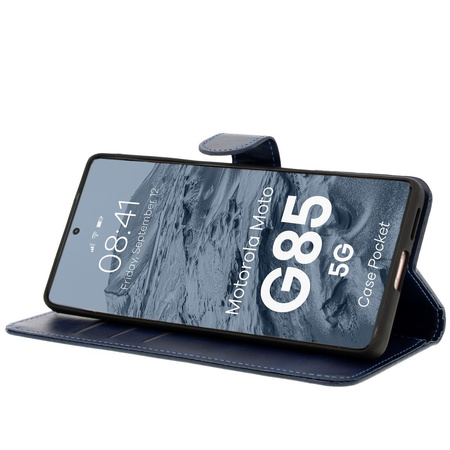 Etui z klapką Bizon Case Pocket do Motorola Moto G85 5G, granatowe