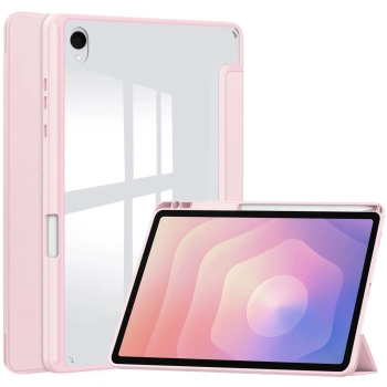 Etui z klapką Bizon Case Tab Clear Matt do Galaxy Tab S11, różowe