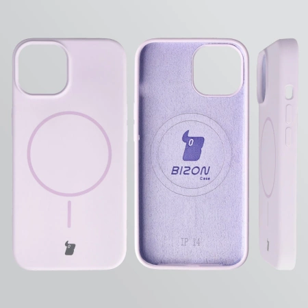 Silikonowe etui z pierścieniem magnetycznym Bizon Soft Case Magnetic do iPhone 14/13, jasnofioletowe