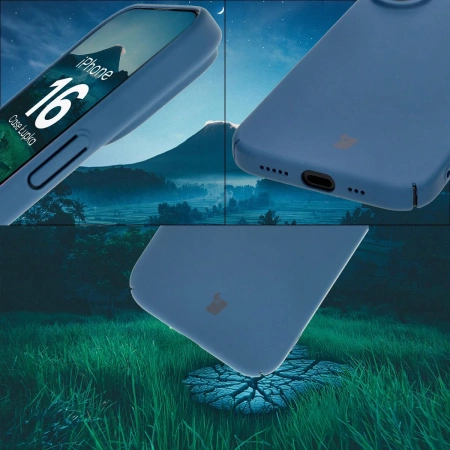 Etui Bizon Case Łupka do iPhone 16, niebieskie