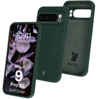 Silikonowe etui Bizon Soft Case do Google Pixel 9 Pro XL, ciemnozielone