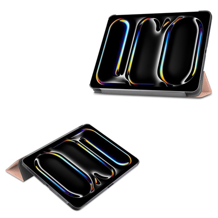 Etui Bizon Case Tab Croc do iPad Pro 13" 7 gen. 2024, różowozłote