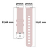 Pasek silikonowy do smartwatcha, Bizon Strap Watch Silicone Pro T, Quick Release 20 mm, pudrowy róż